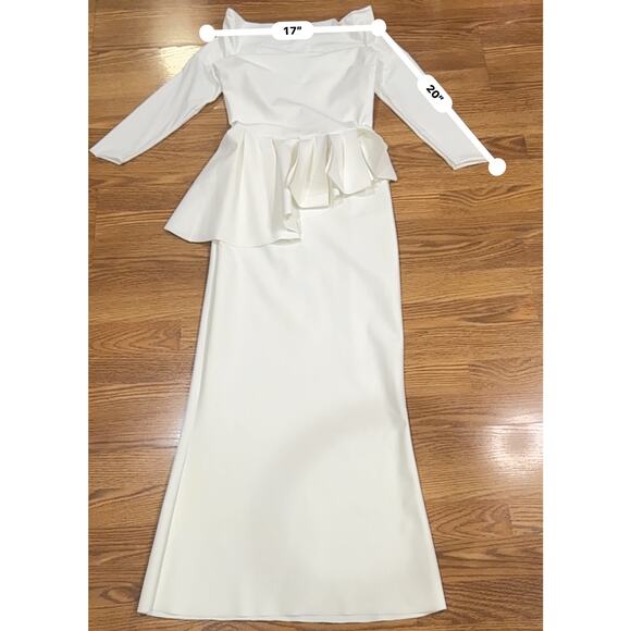 Chiara Boni La Petite Robe Ivory Nabelle Mermaid Jersey Peplum Gown small / 2 - Picture 4 of 12